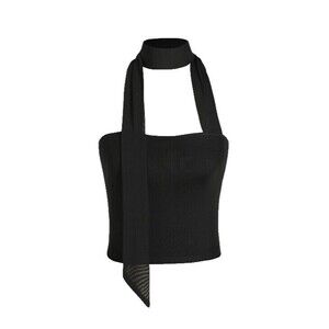 Cider Together For(never) Cropped Mesh Scarf Black Top XXS